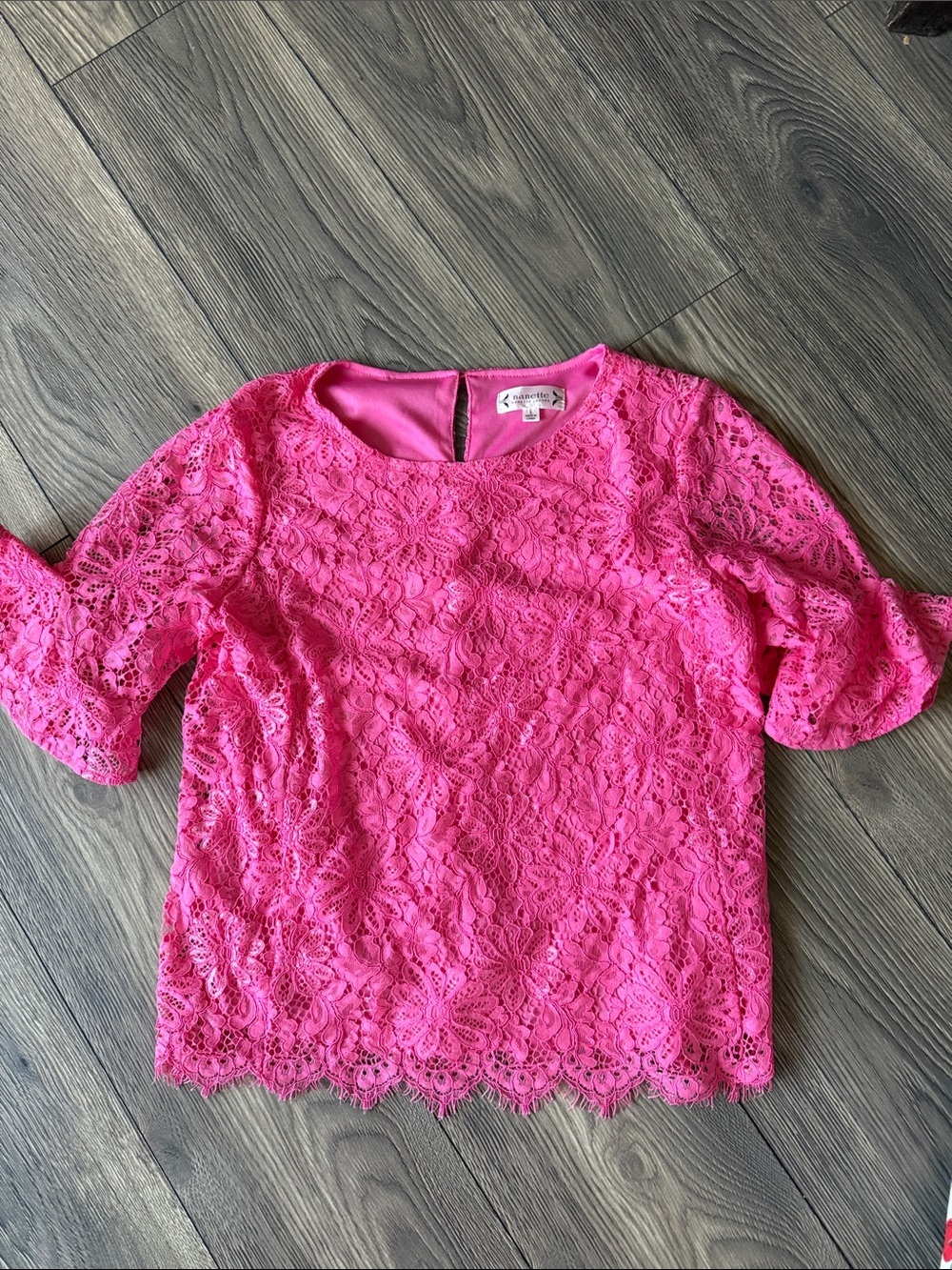 Nanette Lepore Pink Top - Bright Pink size small